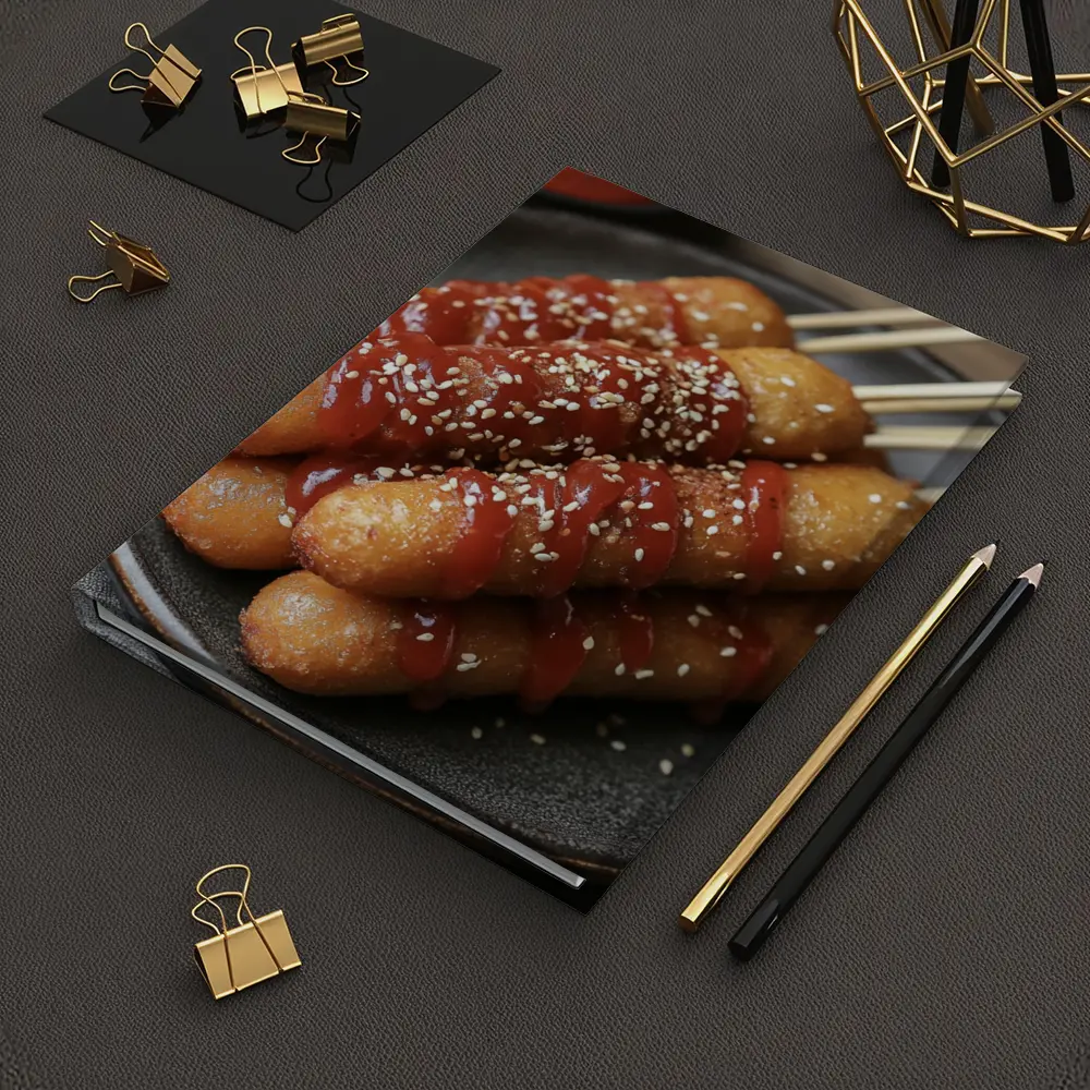 Korean Street Food Skewers Red Sauce Sesame – Notebooks