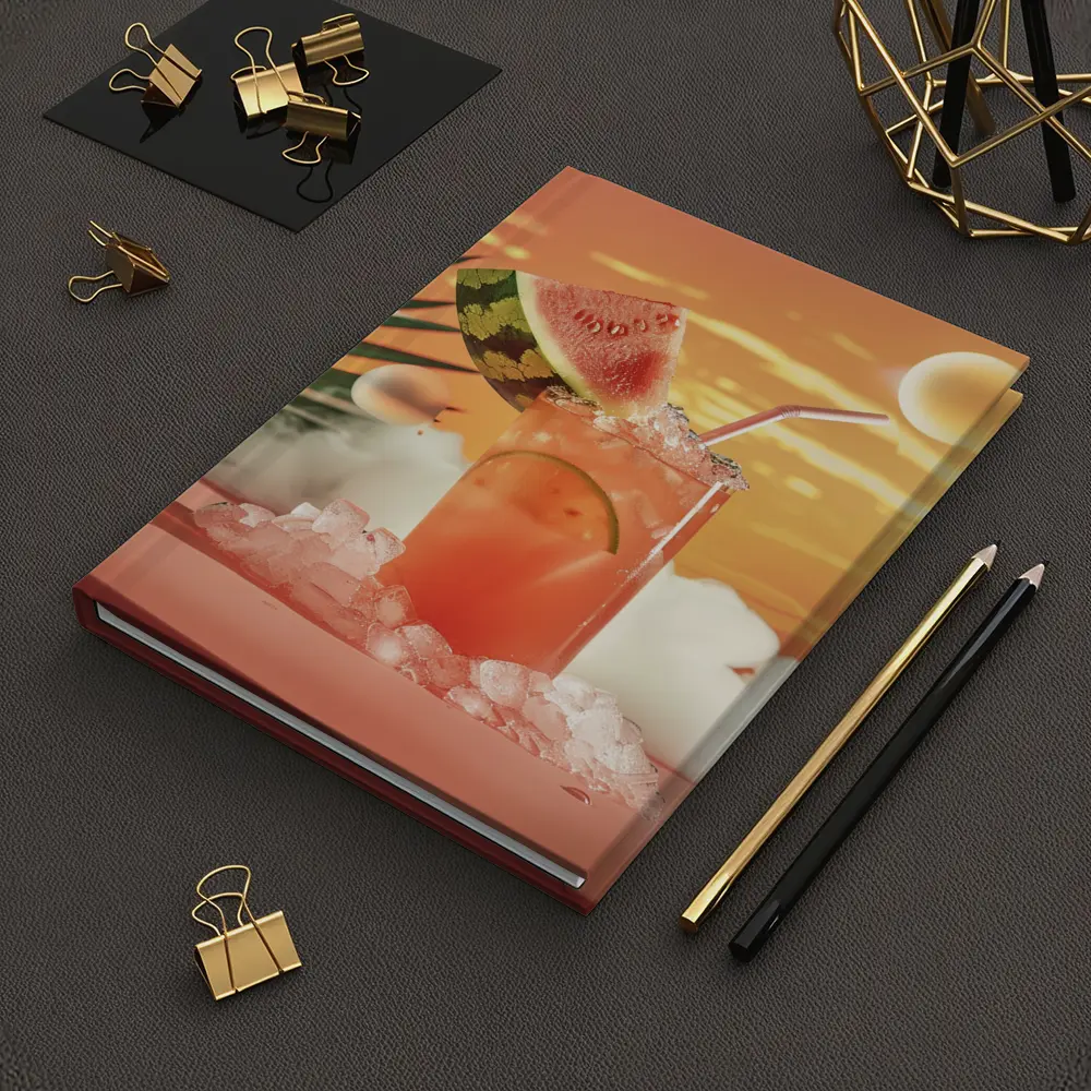Watermelon Summer Cocktail Tropical Sunset Scene – Notebooks