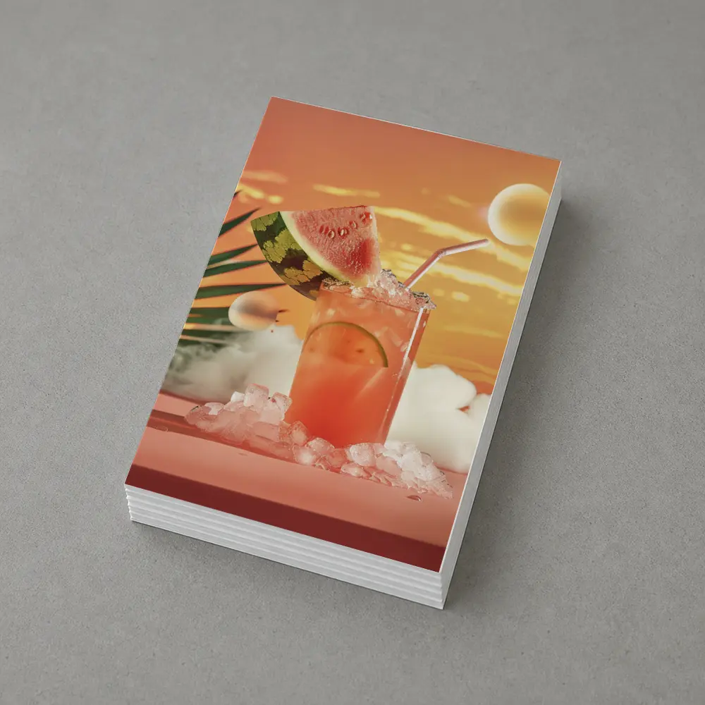 Watermelon Summer Cocktail Tropical Sunset Scene – Postcards
