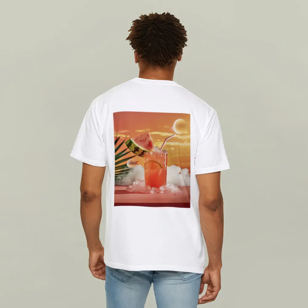 Watermelon Summer Cocktail Tropical Sunset Scene – T-Shirts