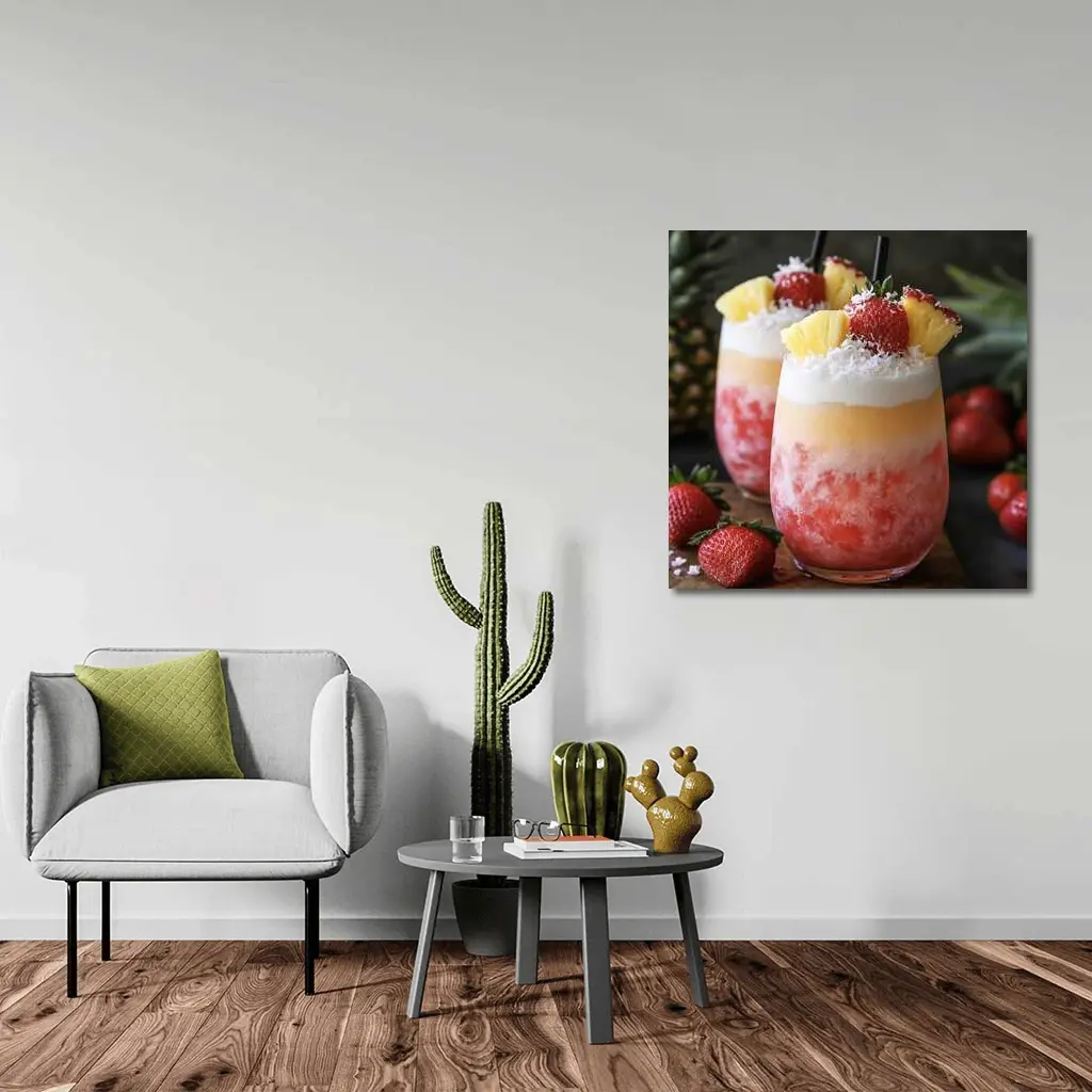 Frozen Strawberry Pineapple Coconut Tropical Drinks – Wall Art
