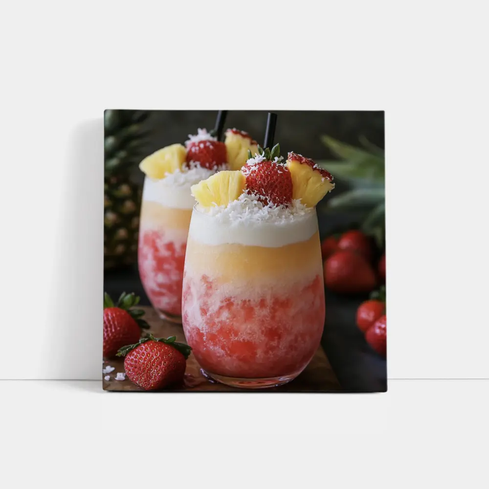 Frozen Strawberry Pineapple Coconut Tropical Drinks – Wall Art