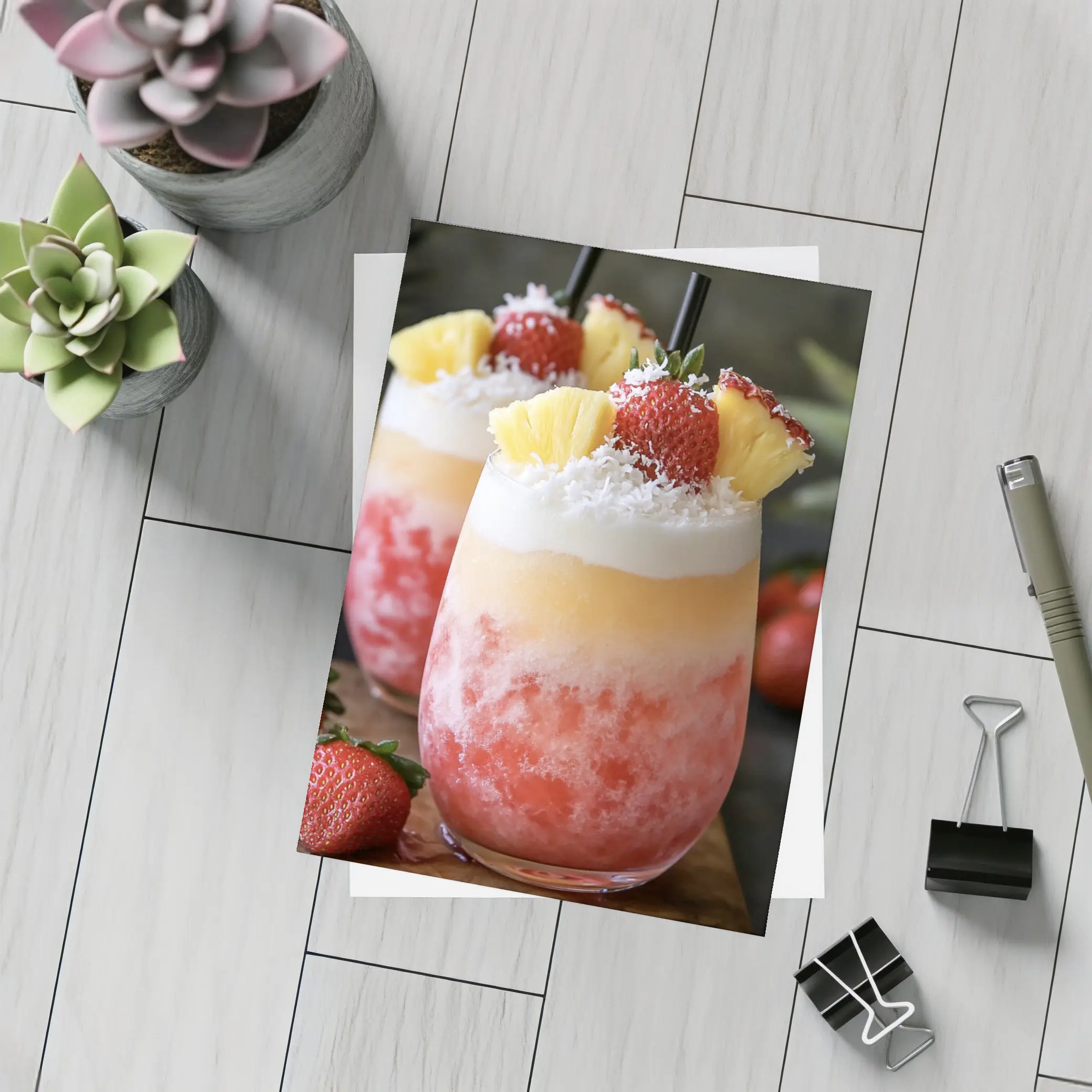 Frozen Strawberry Pineapple Coconut Tropical Drinks – Postcards