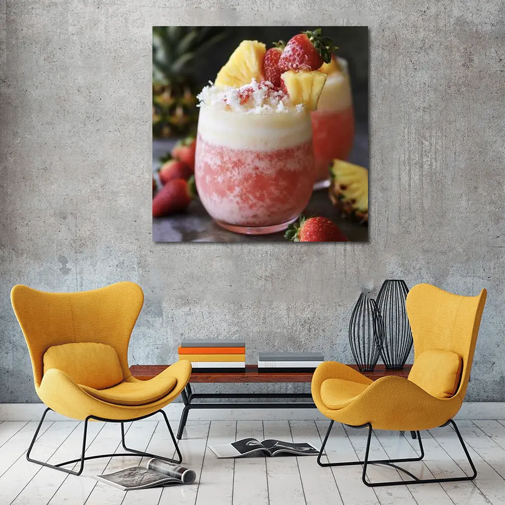 Strawberry Pineapple Frozen Cocktail Drink – Wall Art