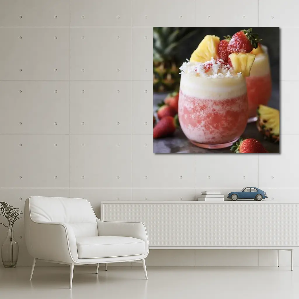 Strawberry Pineapple Frozen Cocktail Drink – Wall Art