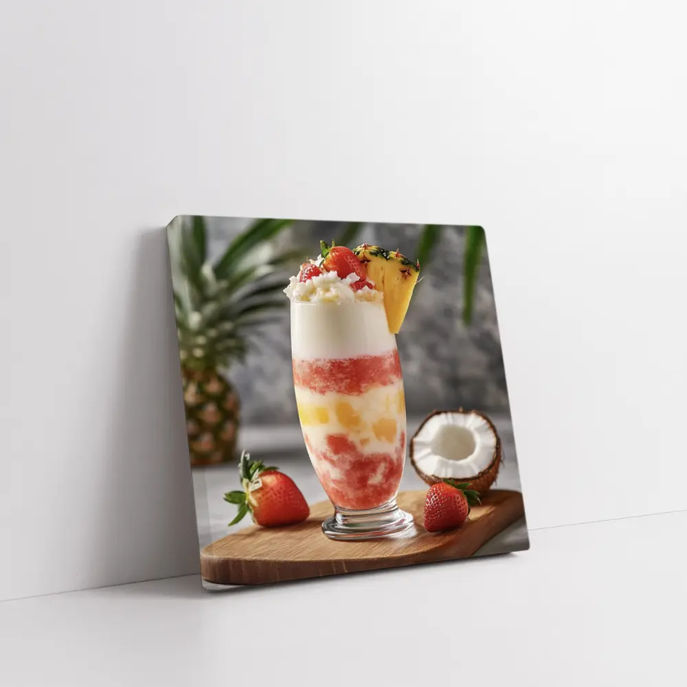 Tropical Strawberry Pineapple Coconut Layered Drink – Wall Art