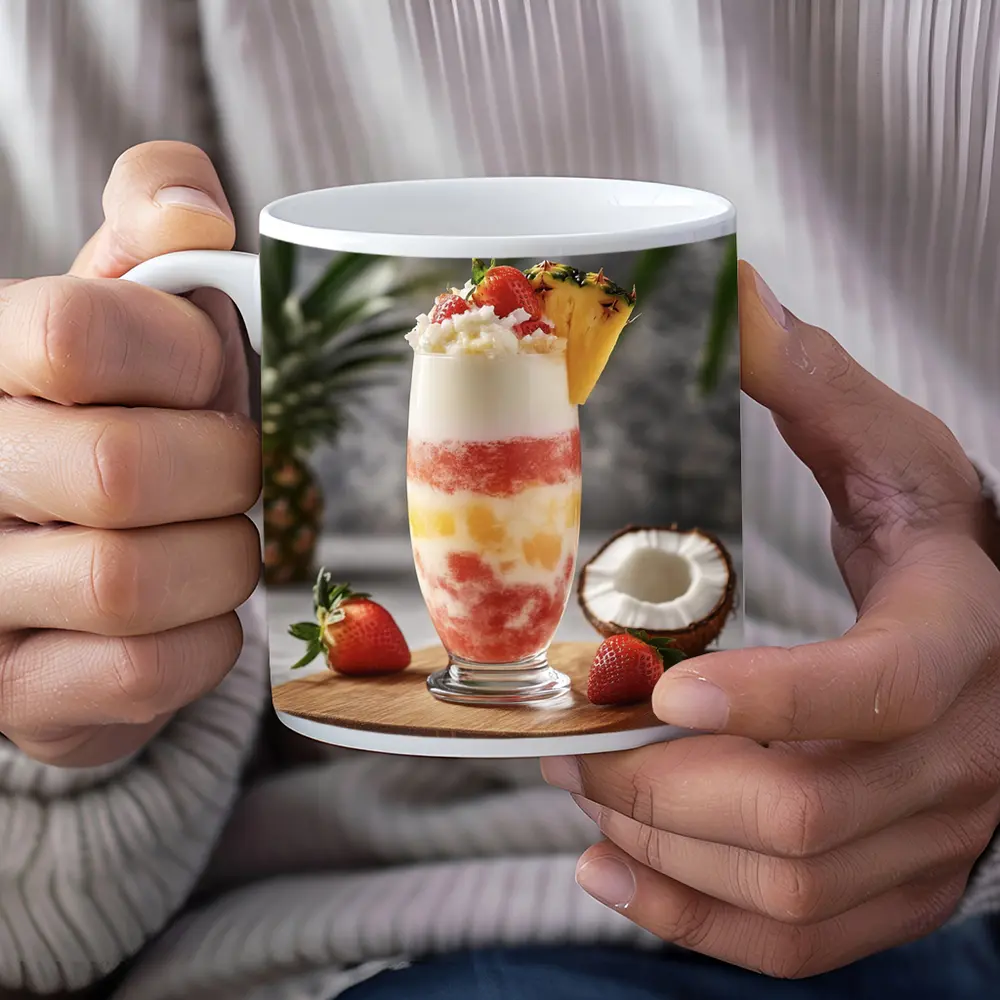 Tropical Strawberry Pineapple Coconut Layered Drink – Mugs