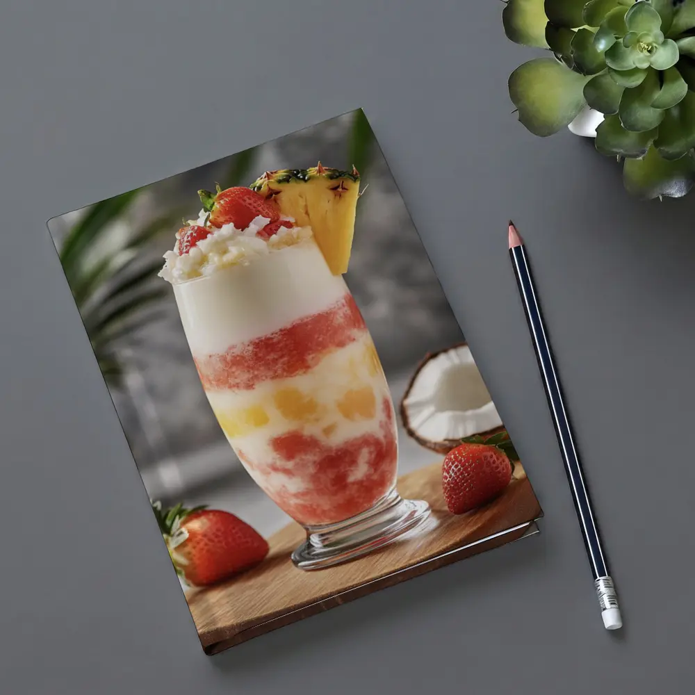 Tropical Strawberry Pineapple Coconut Layered Drink – Notebooks