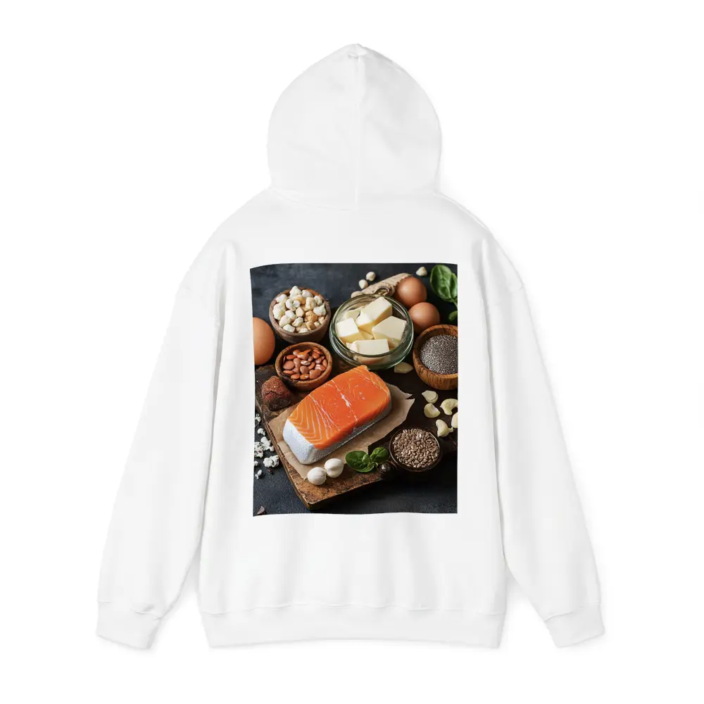 Salmon Eggs Nuts Seeds Food Dark Background – Hoodies