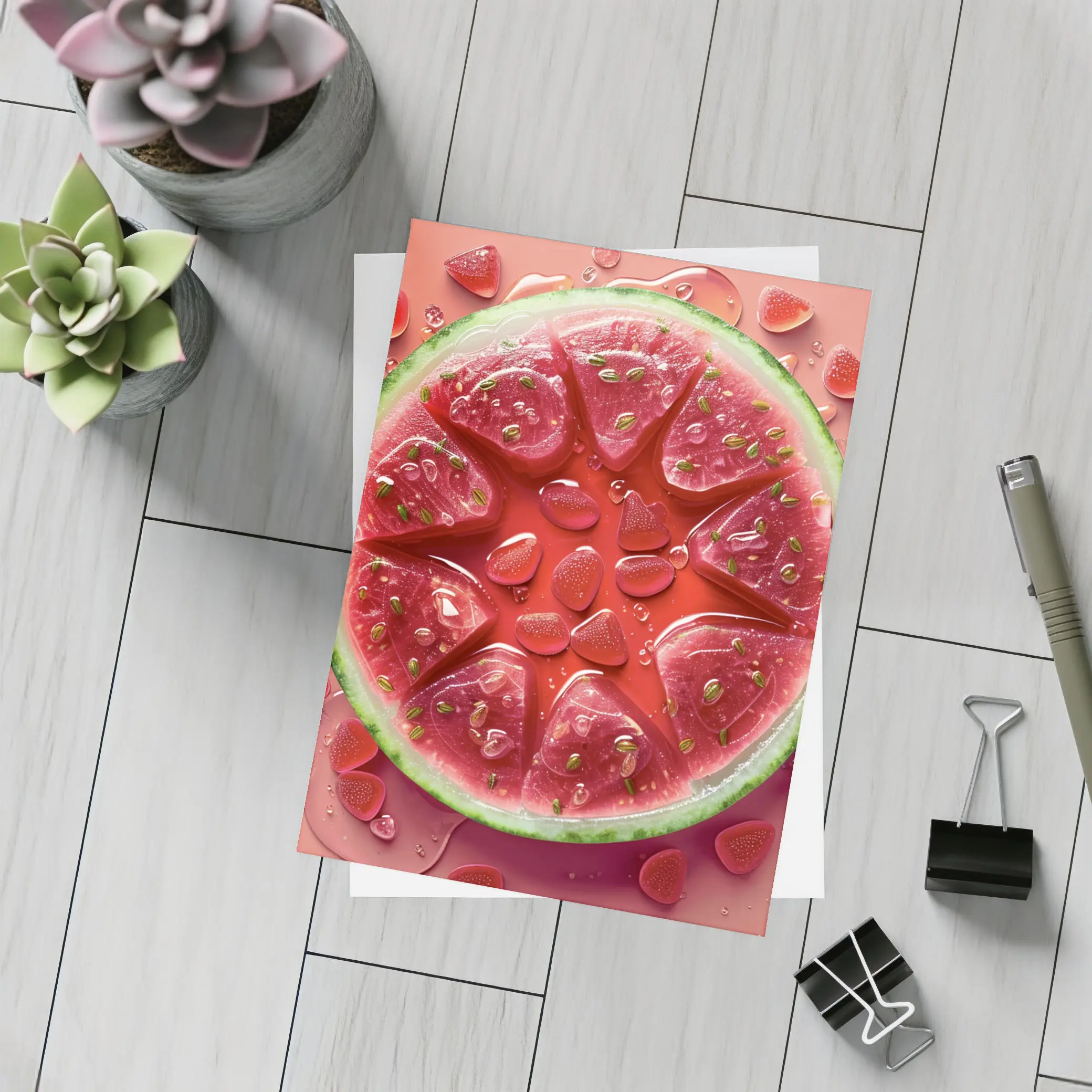 Watermelon Slices Gummy Candy Art – Postcards