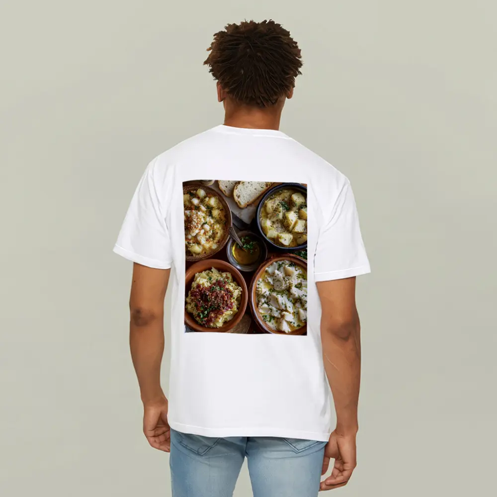 Bacalhau Cod Dishes Rustic Wooden Table – T-Shirts