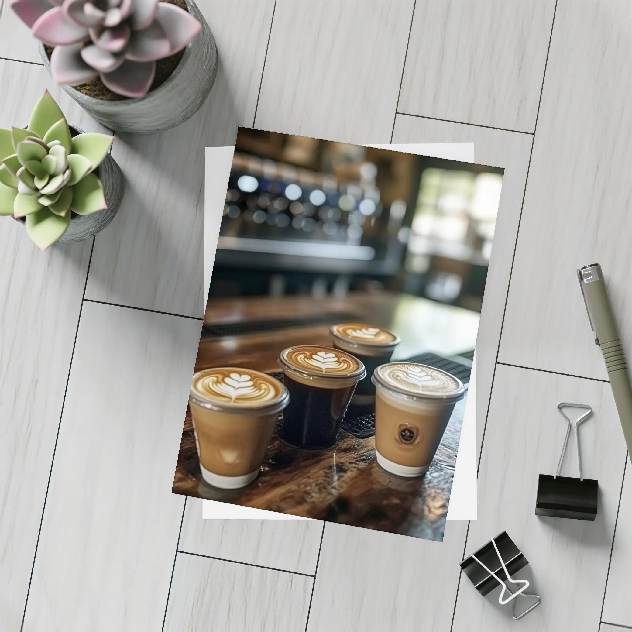 Latte Art Coffee Cups Cafe Bar – Postcards