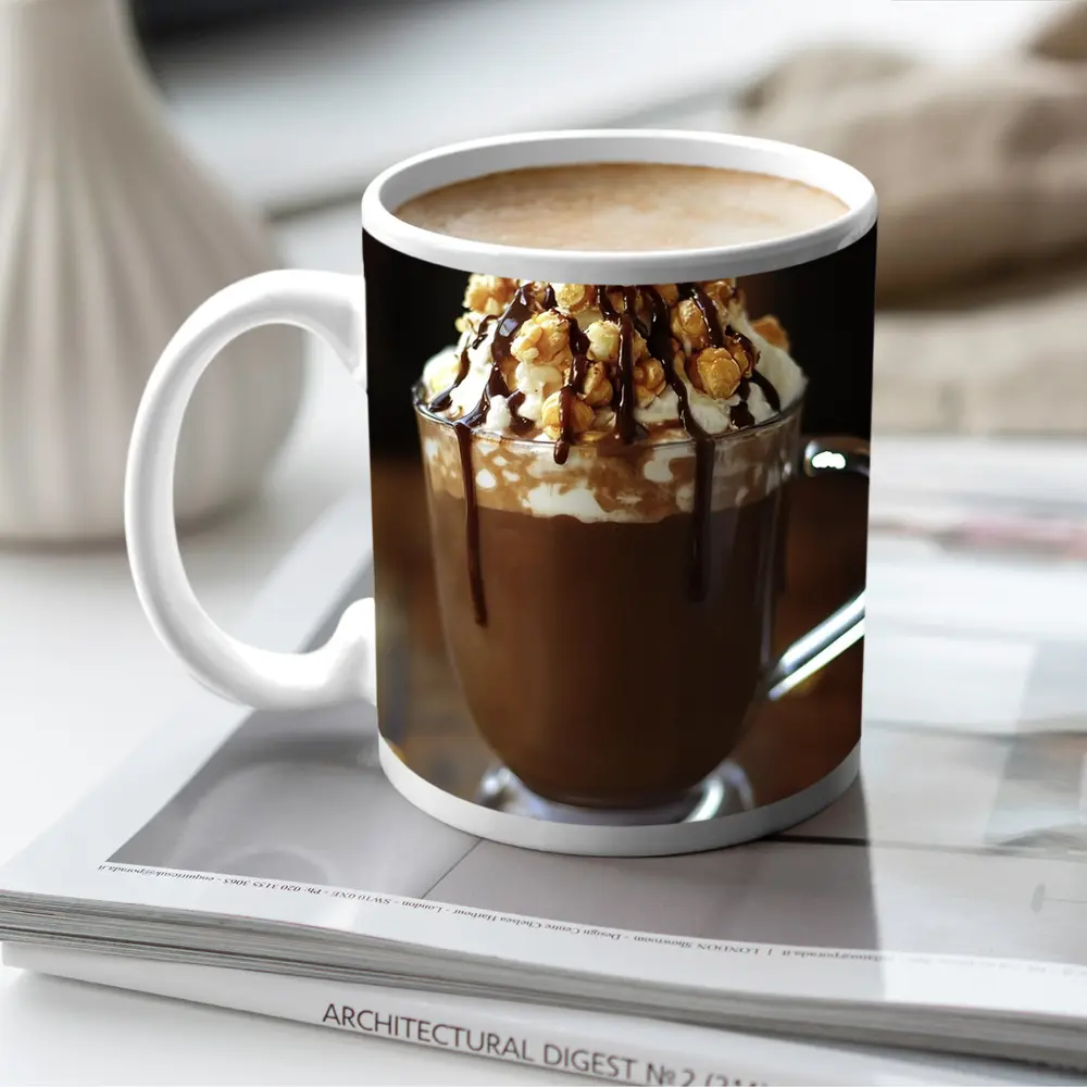 Hot Chocolate Caramel Popcorn Whipped Cream Mug – Mugs