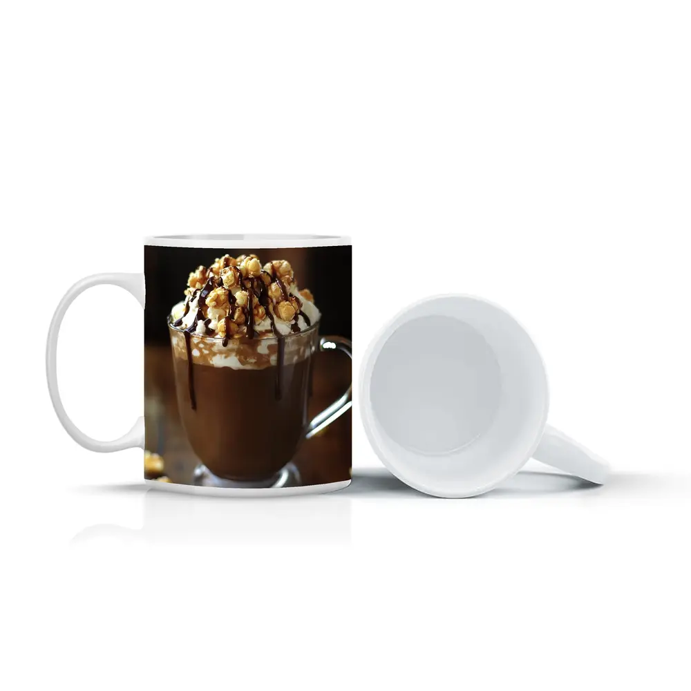 Hot Chocolate Caramel Popcorn Whipped Cream Mug – Mugs