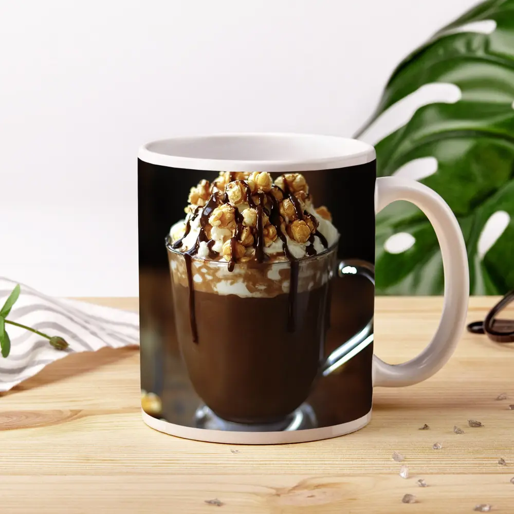 Hot Chocolate Caramel Popcorn Whipped Cream Mug – Mugs
