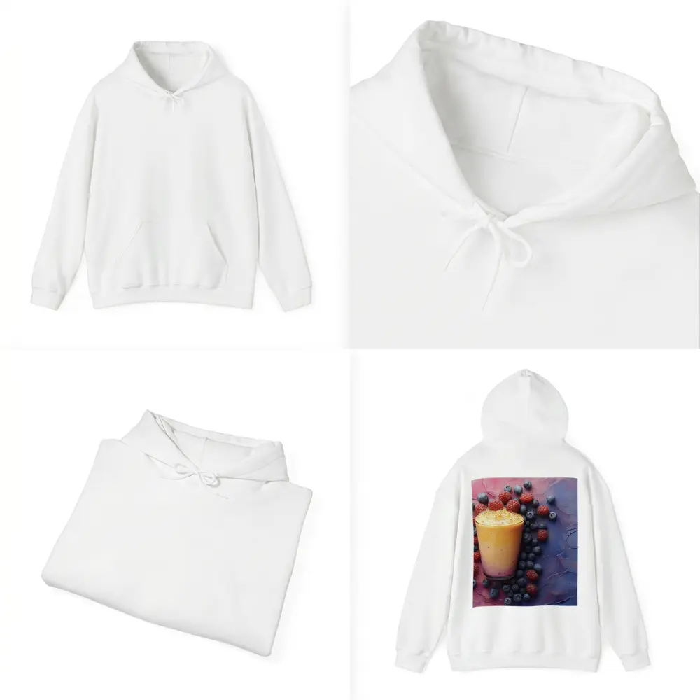 Berry Smoothie Glass on Colorful Painted Background – Hoodies