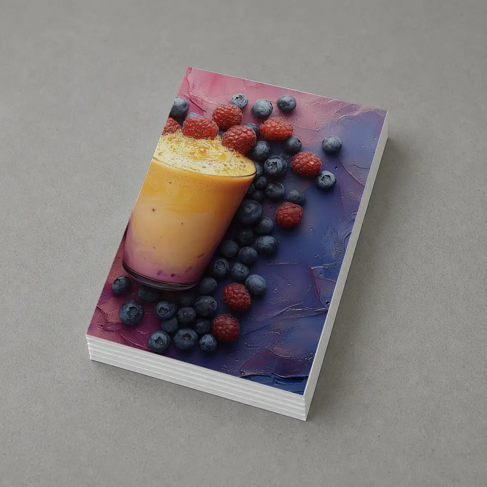 Berry Smoothie Glass on Colorful Painted Background – Postcards
