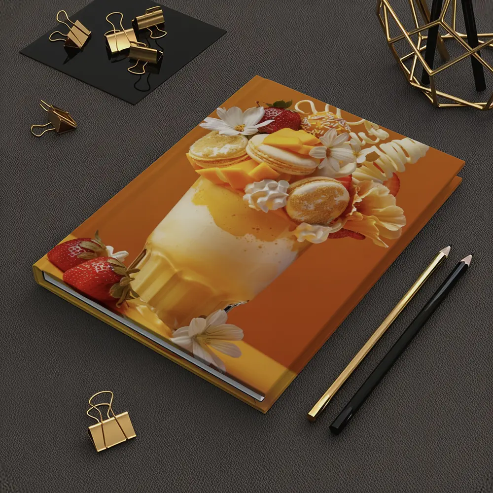 Mango Freakshake Dessert Orange Background – Notebooks