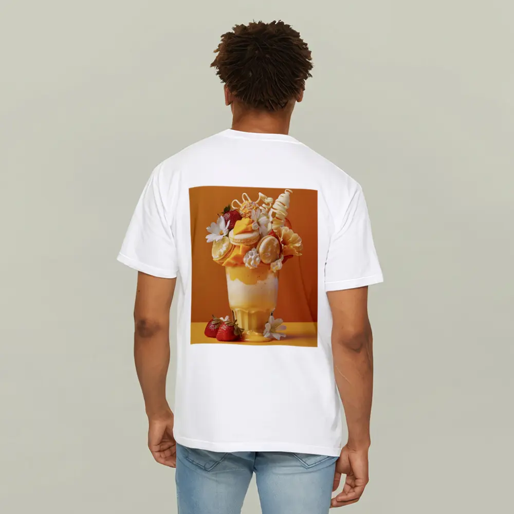 Mango Freakshake Dessert Orange Background – T-Shirts