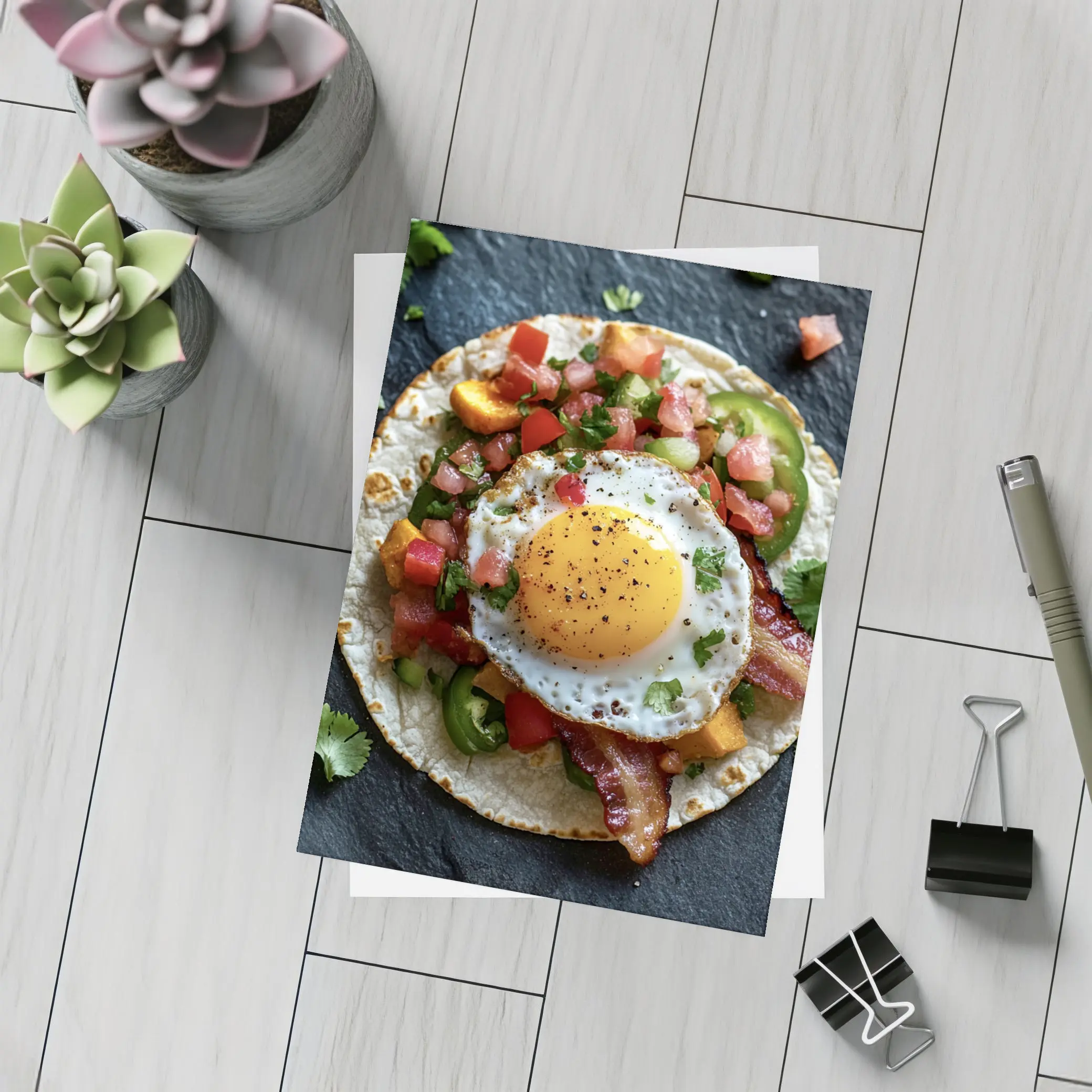Breakfast Taco Fried Egg Pico de Gallo – Postcards