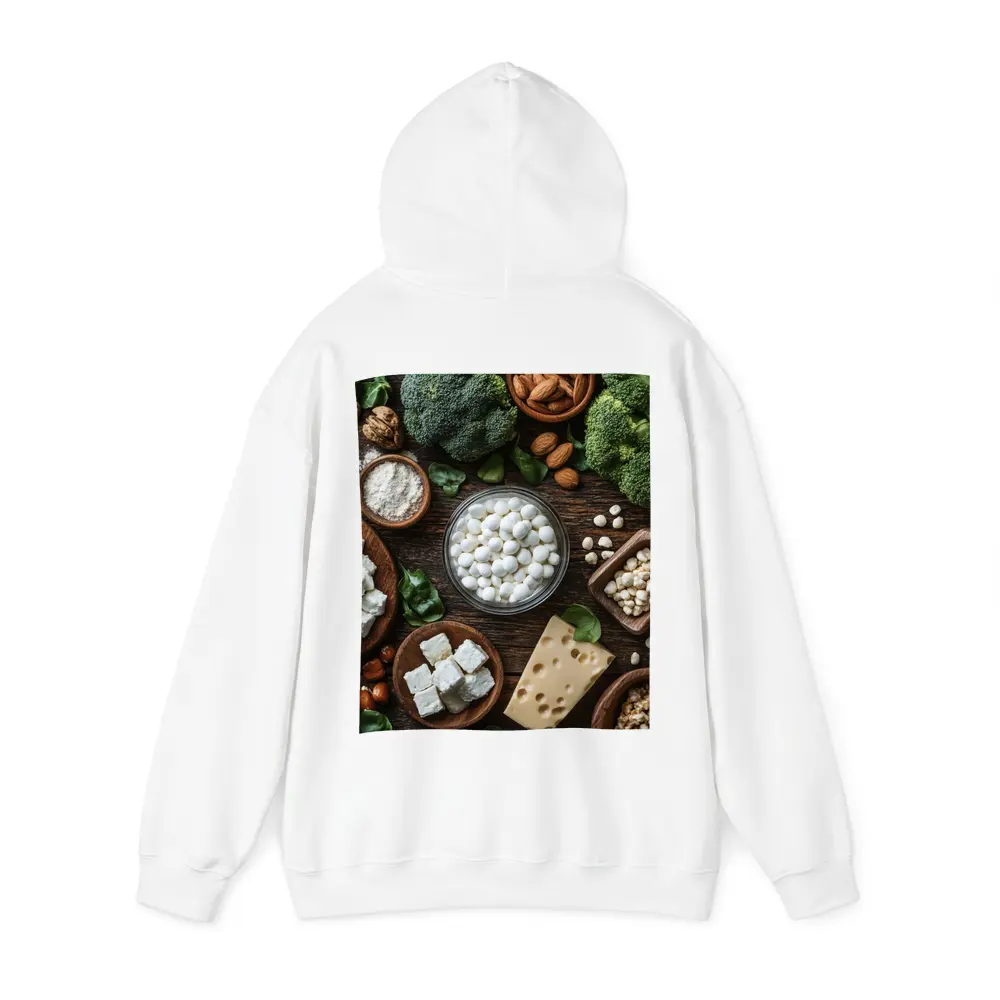Calcium Rich Foods On Wooden Table – Hoodies