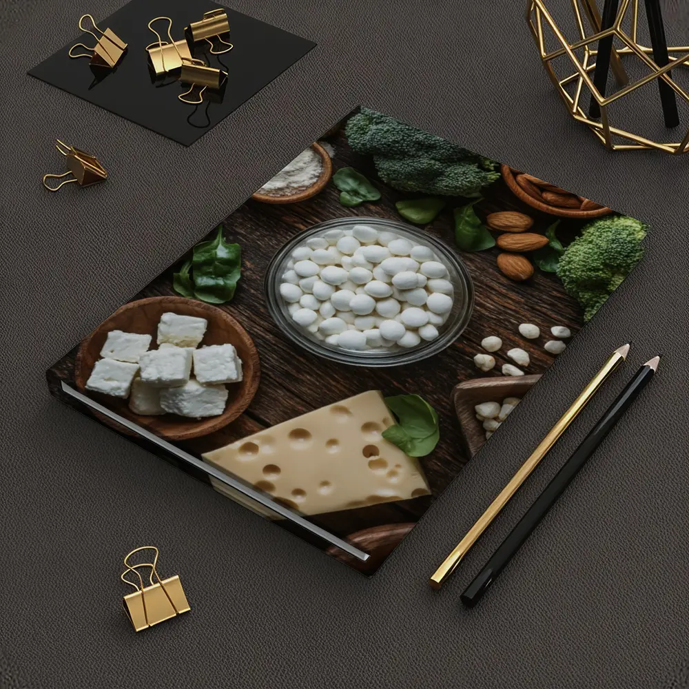 Calcium Rich Foods On Wooden Table – Notebooks