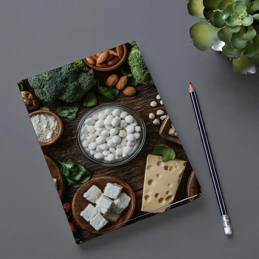 Calcium Rich Foods On Wooden Table – Notebooks