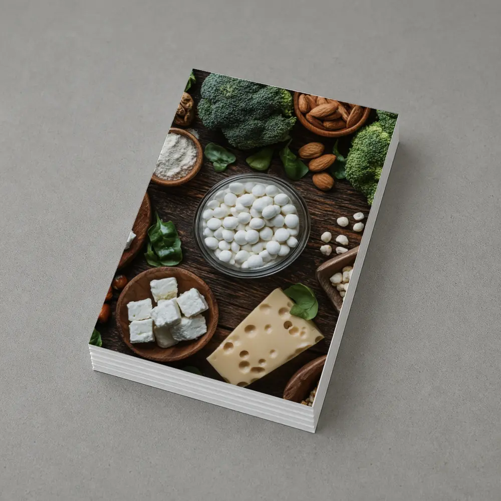 Calcium Rich Foods On Wooden Table – Postcards