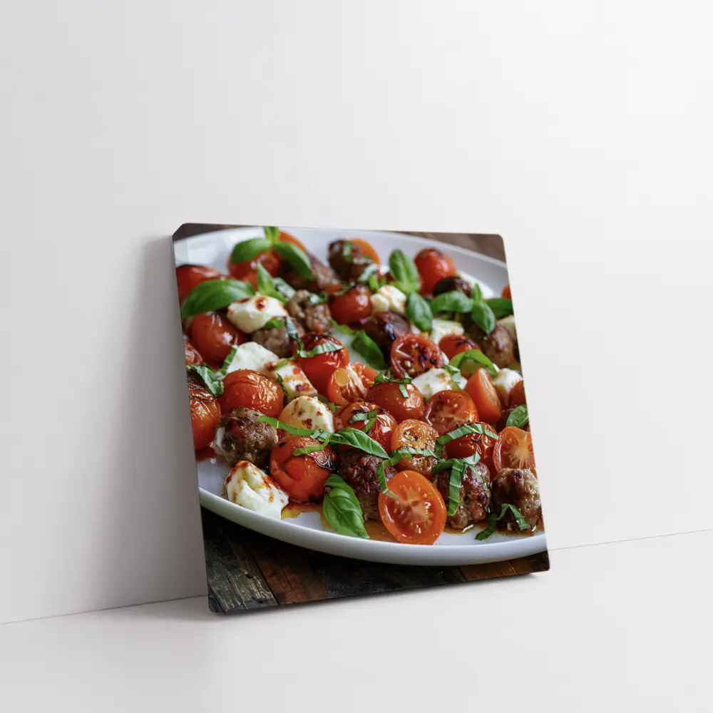 Meatballs Tomatoes Mozzarella Basil Italian Platter – Wall Art