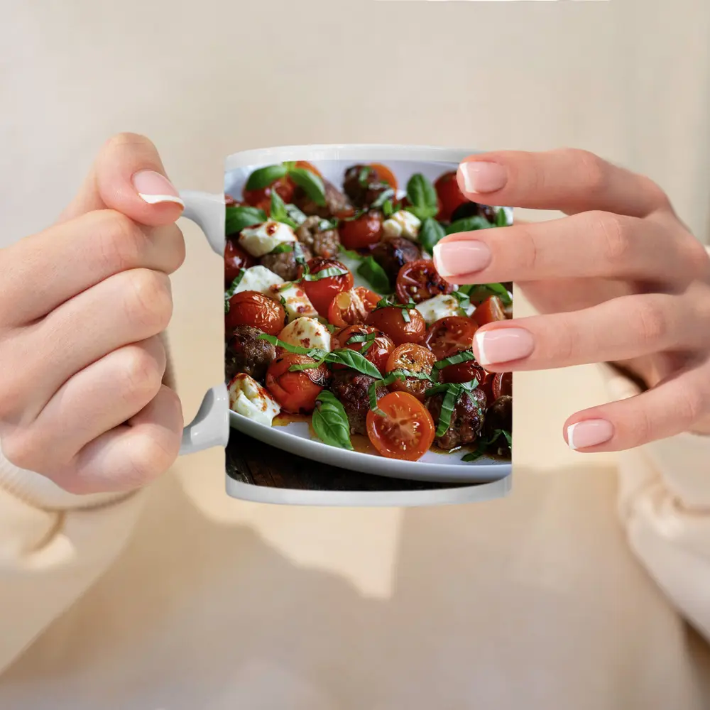 Meatballs Tomatoes Mozzarella Basil Italian Platter – Mugs
