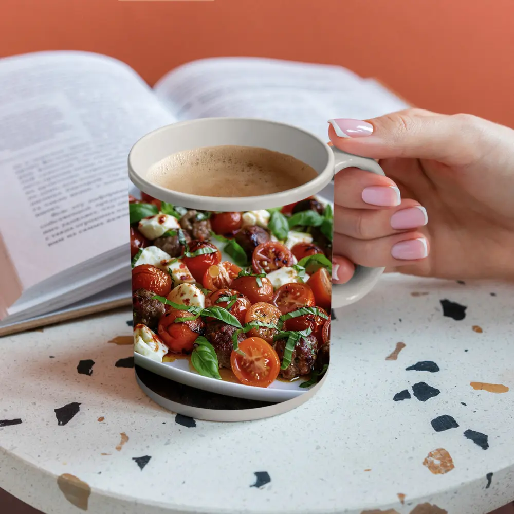 Meatballs Tomatoes Mozzarella Basil Italian Platter – Mugs