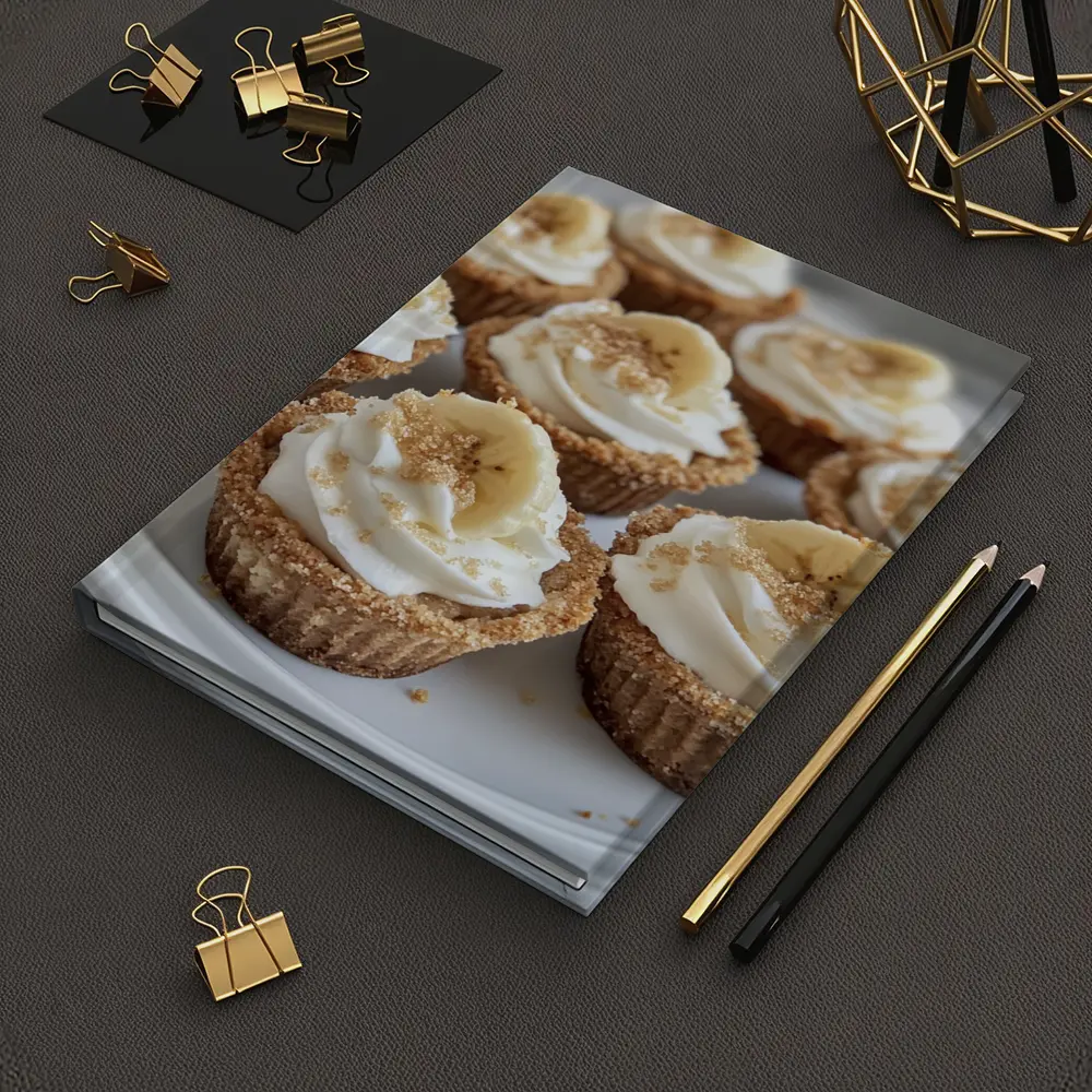 Mini Banana Cream Cheesecakes White Plate – Notebooks