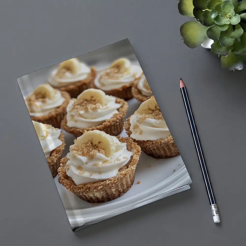 Mini Banana Cream Cheesecakes White Plate – Notebooks