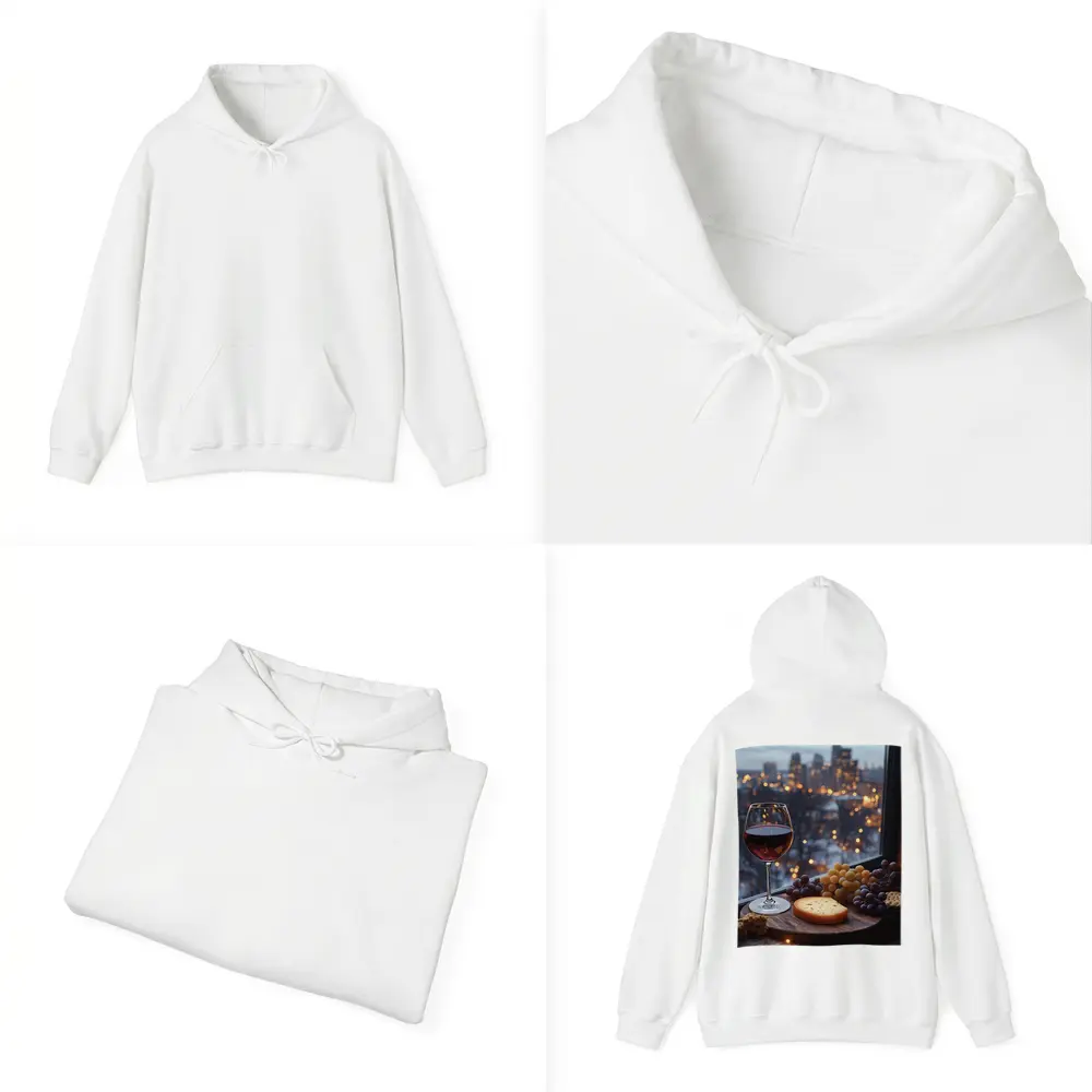 Red Wine Cheese Board City Night View – Hoodies