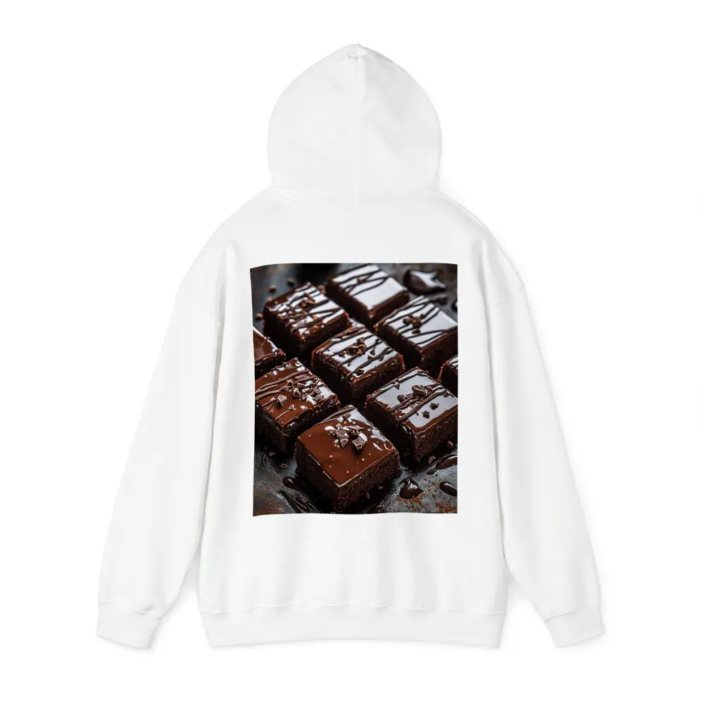 Chocolate Brownies With Ganache Dark Background – Hoodies