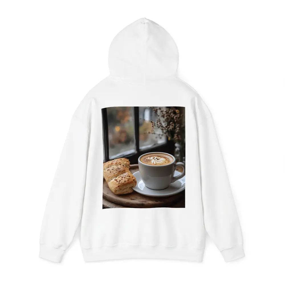 Latte Art Coffee Cup Bread Window Morning – Hoodies