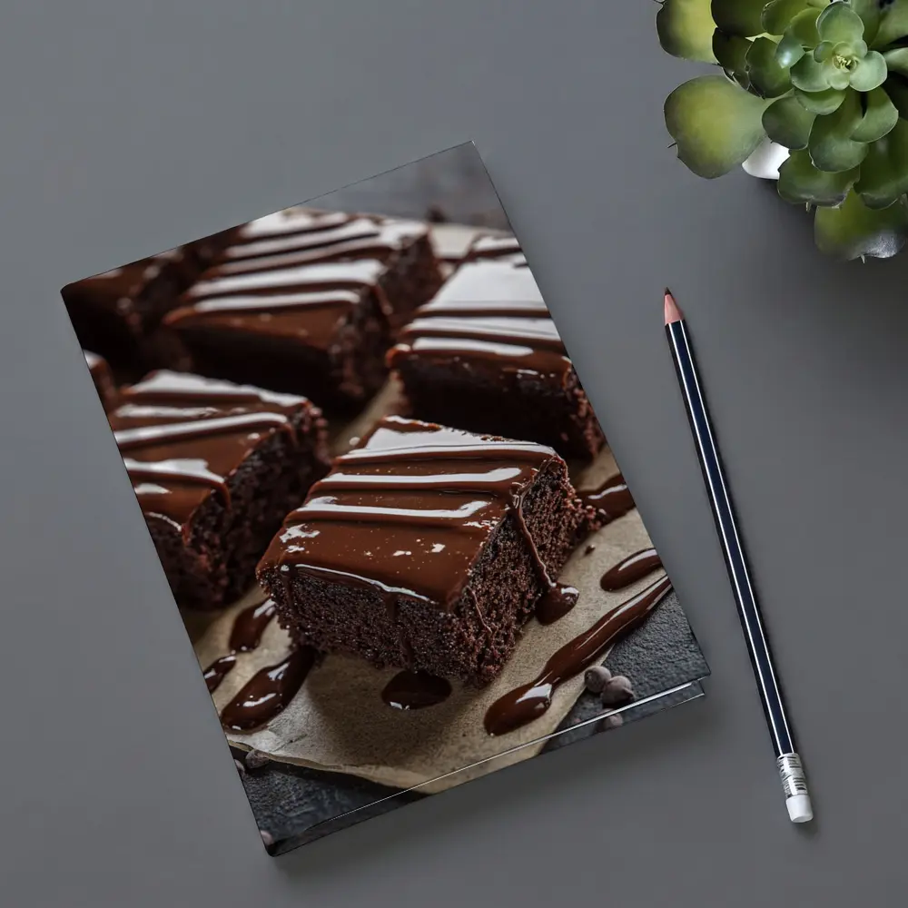 Chocolate Brownies With Glossy Ganache Drizzle – Notebooks