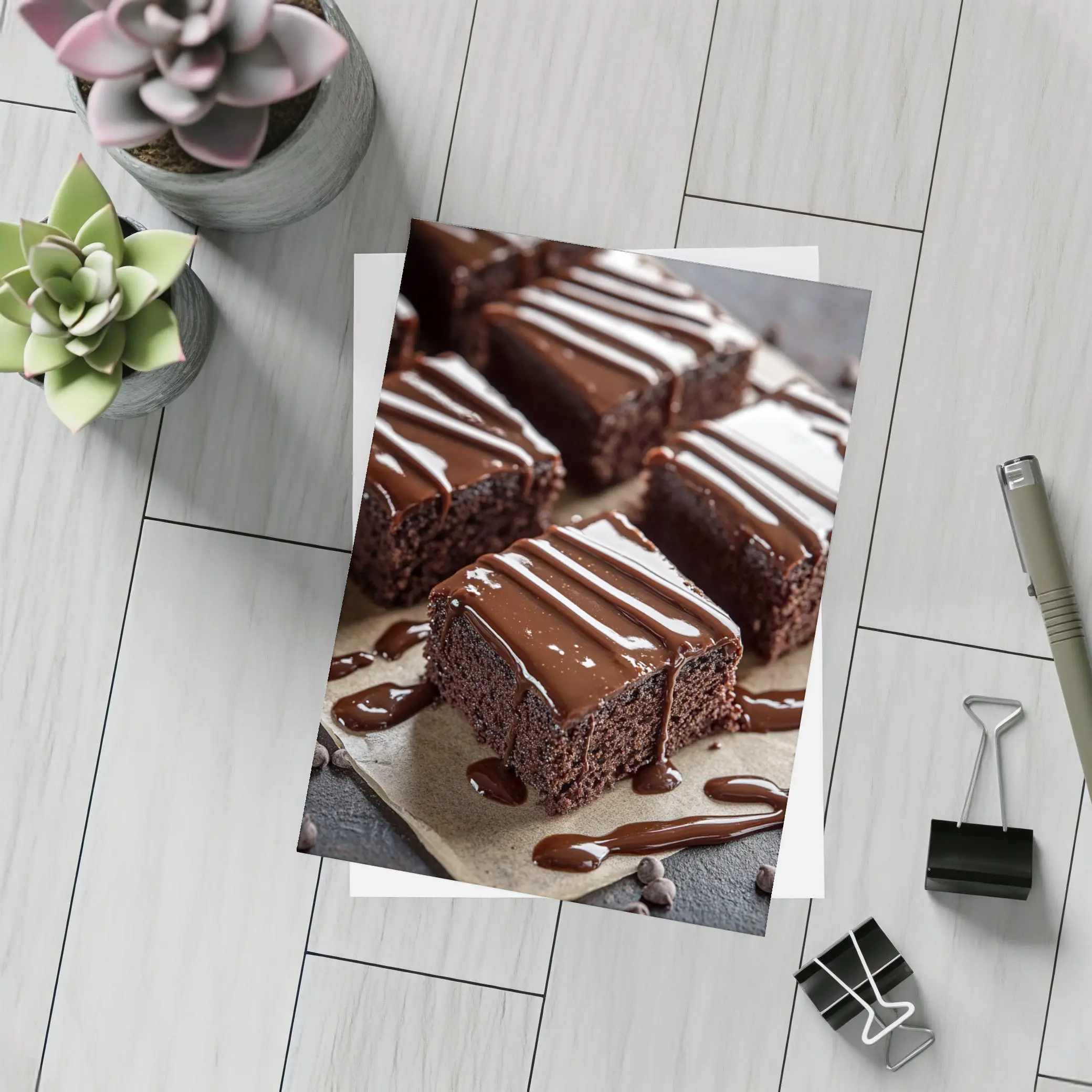 Chocolate Brownies With Glossy Ganache Drizzle – Postcards