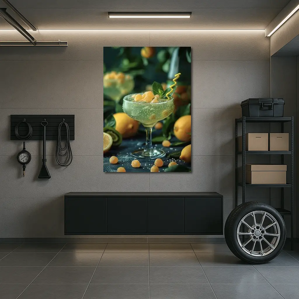 Citrus Cocktail Glass With Lemon Fruit – Wall Art