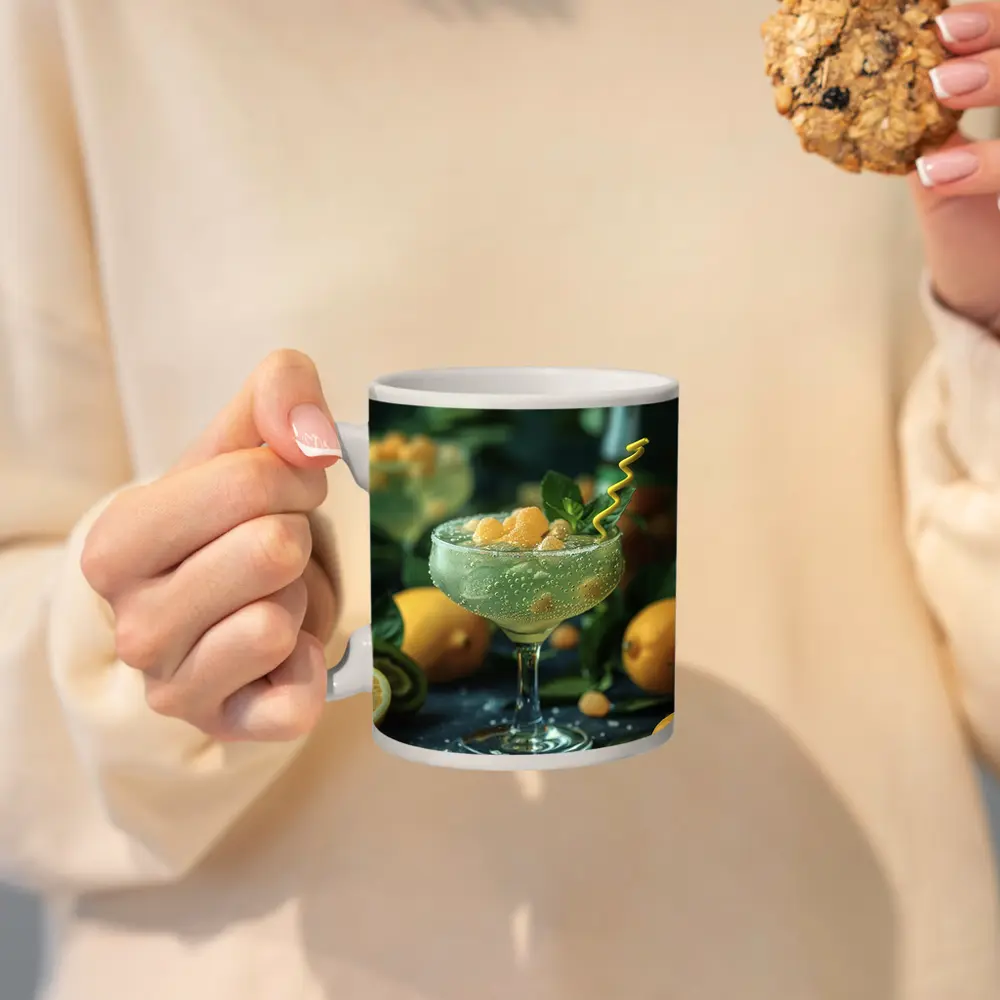 Citrus Cocktail Glass With Lemon Fruit – Mugs
