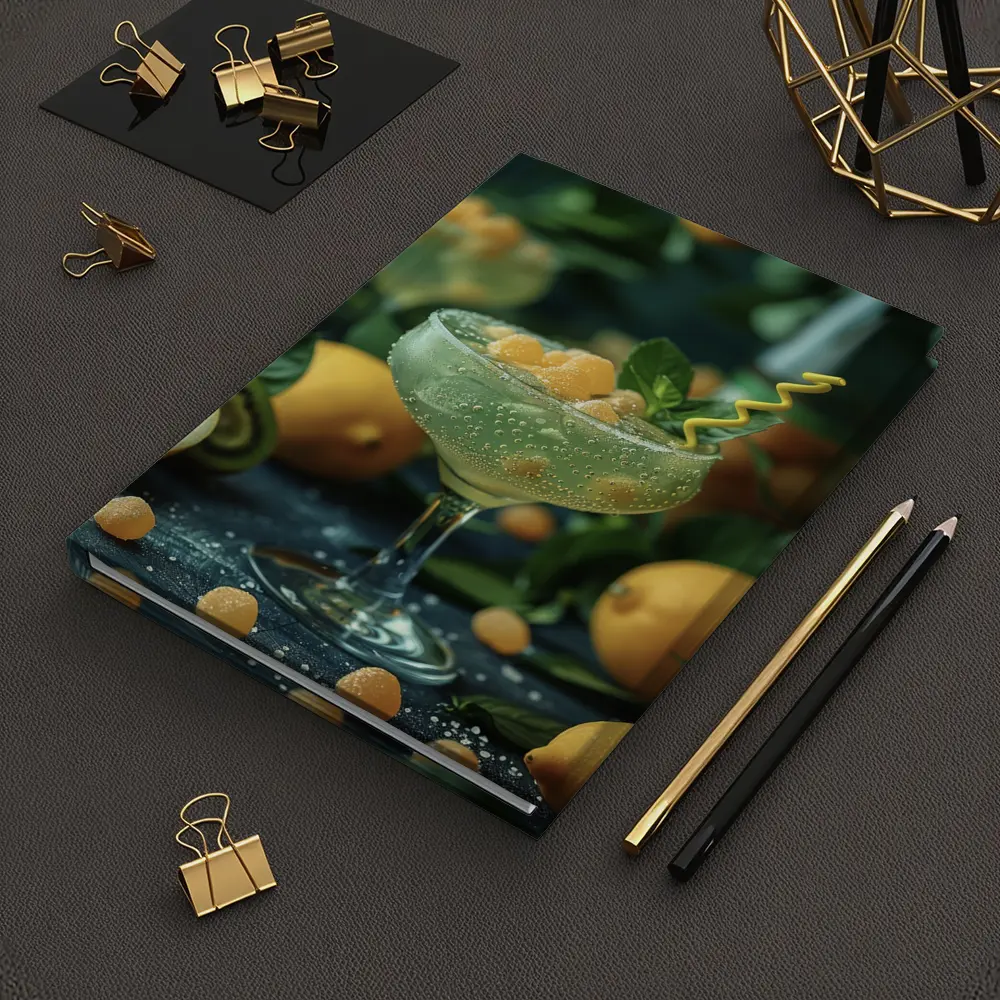 Citrus Cocktail Glass With Lemon Fruit – Notebooks