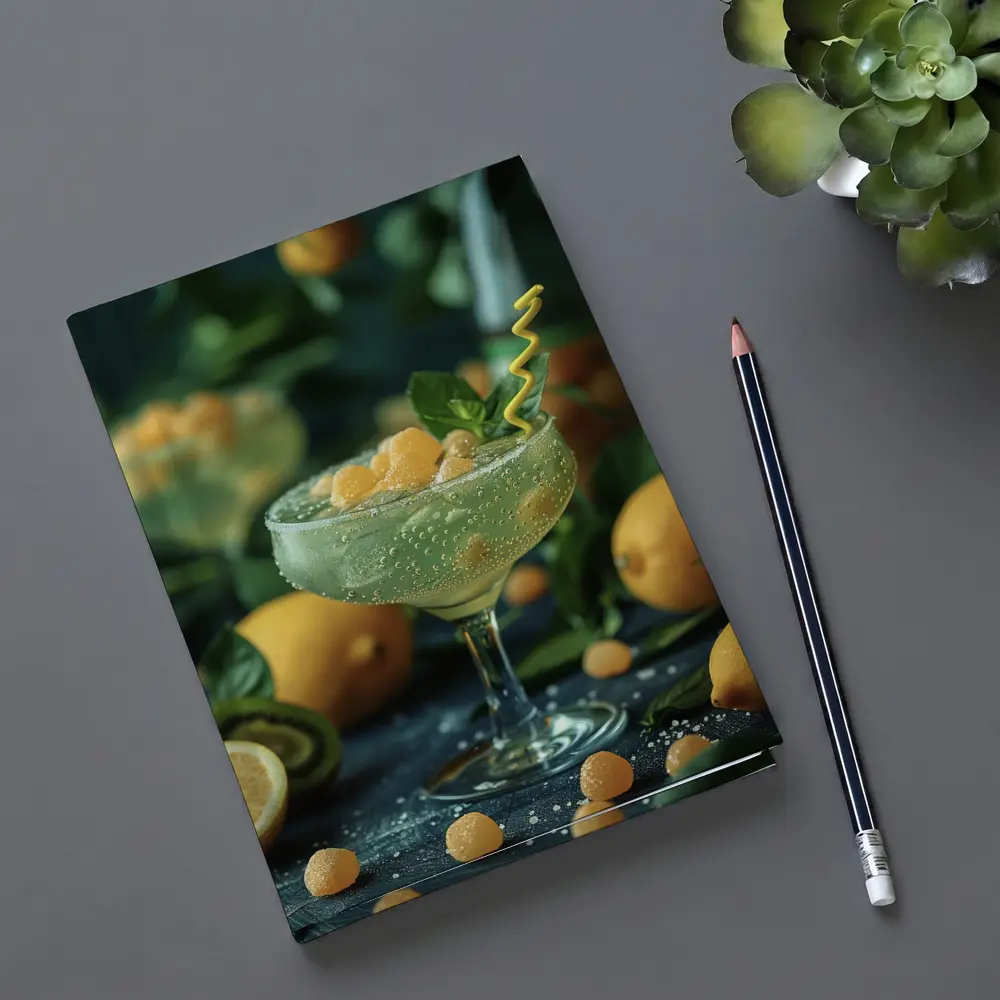 Citrus Cocktail Glass With Lemon Fruit – Notebooks