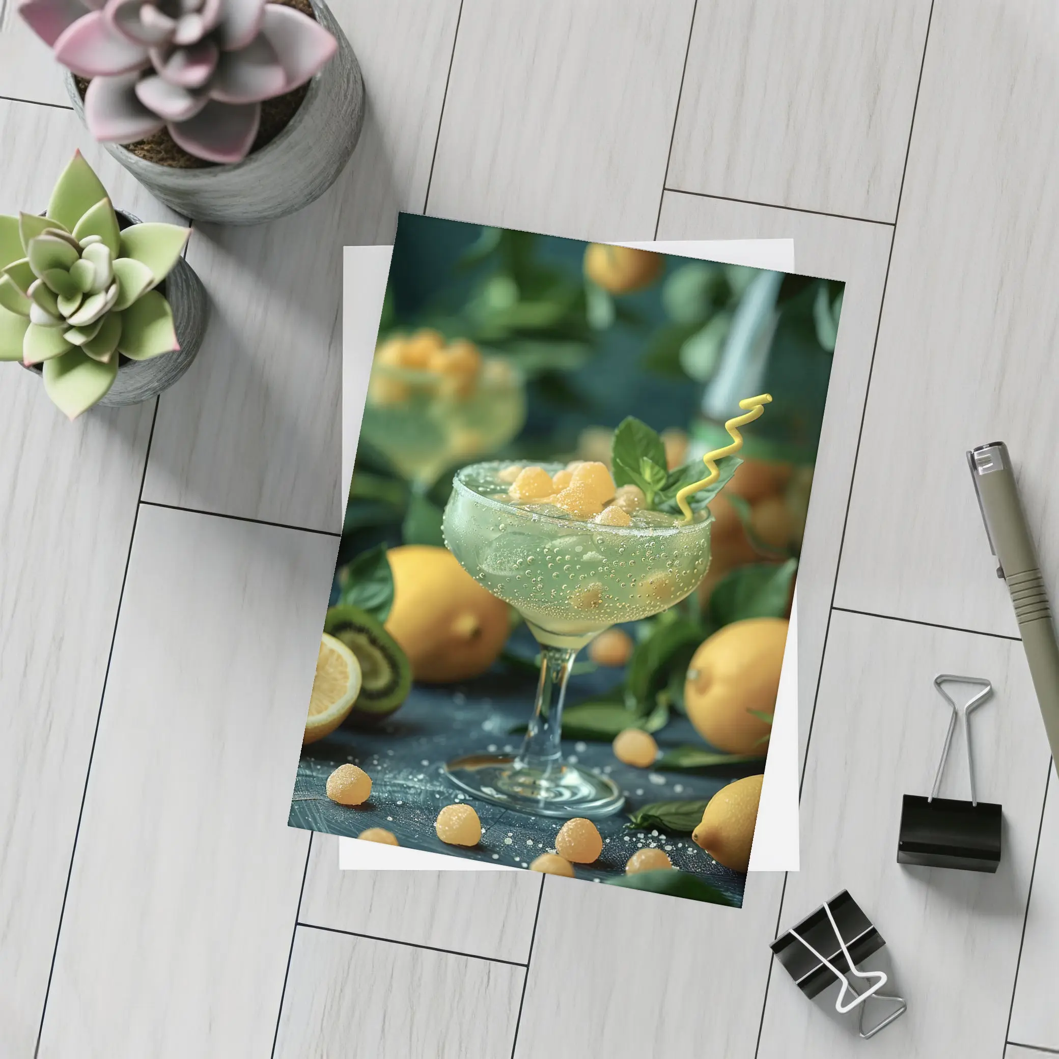 Citrus Cocktail Glass With Lemon Fruit – Postcards