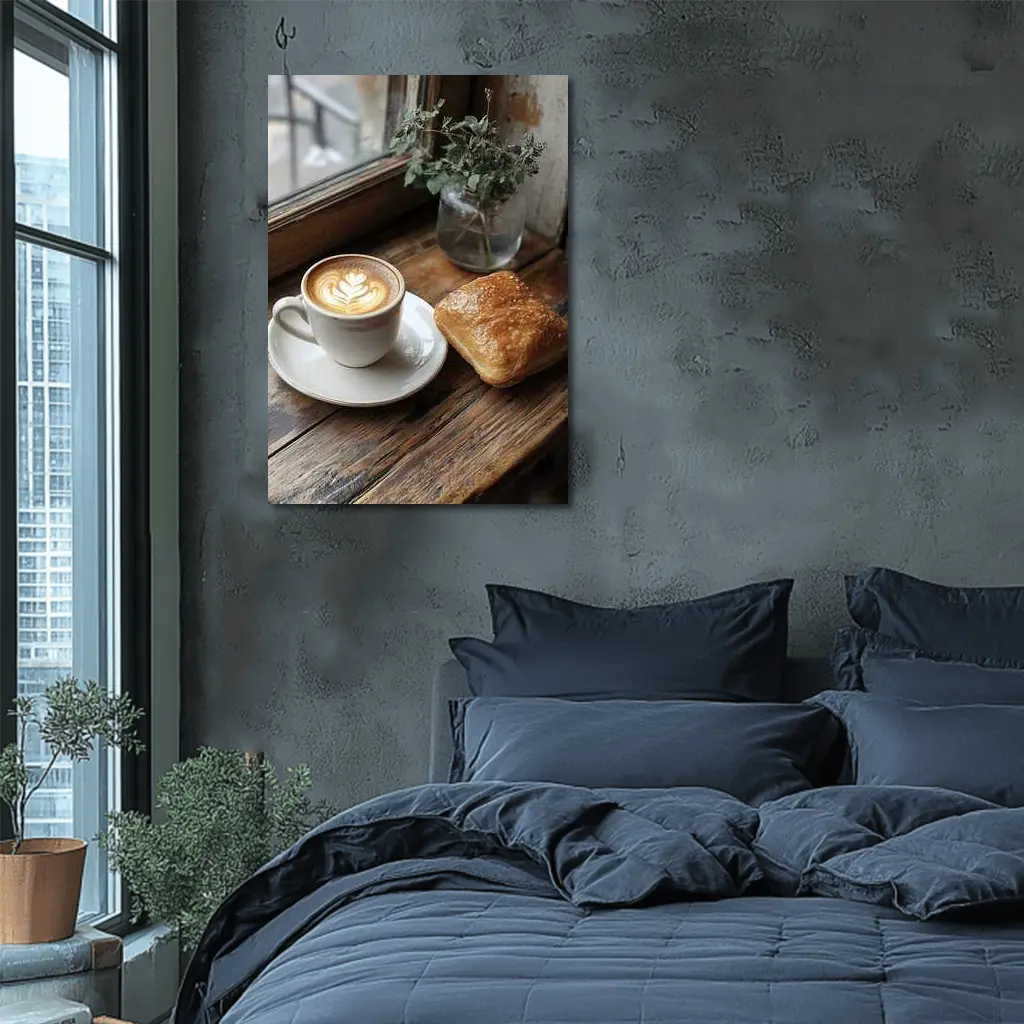 Latte Art Coffee Pastry Rustic Window – Wall Art