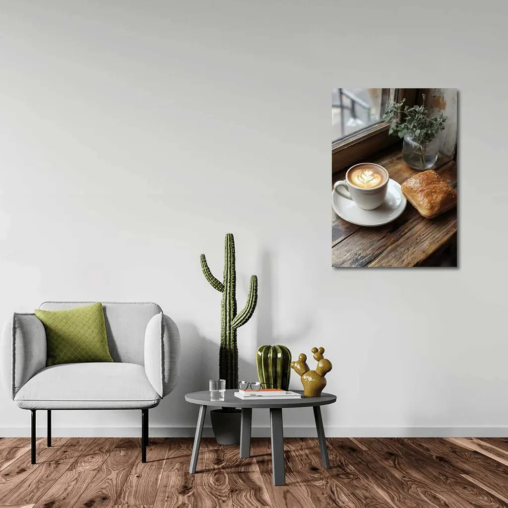 Latte Art Coffee Pastry Rustic Window – Wall Art