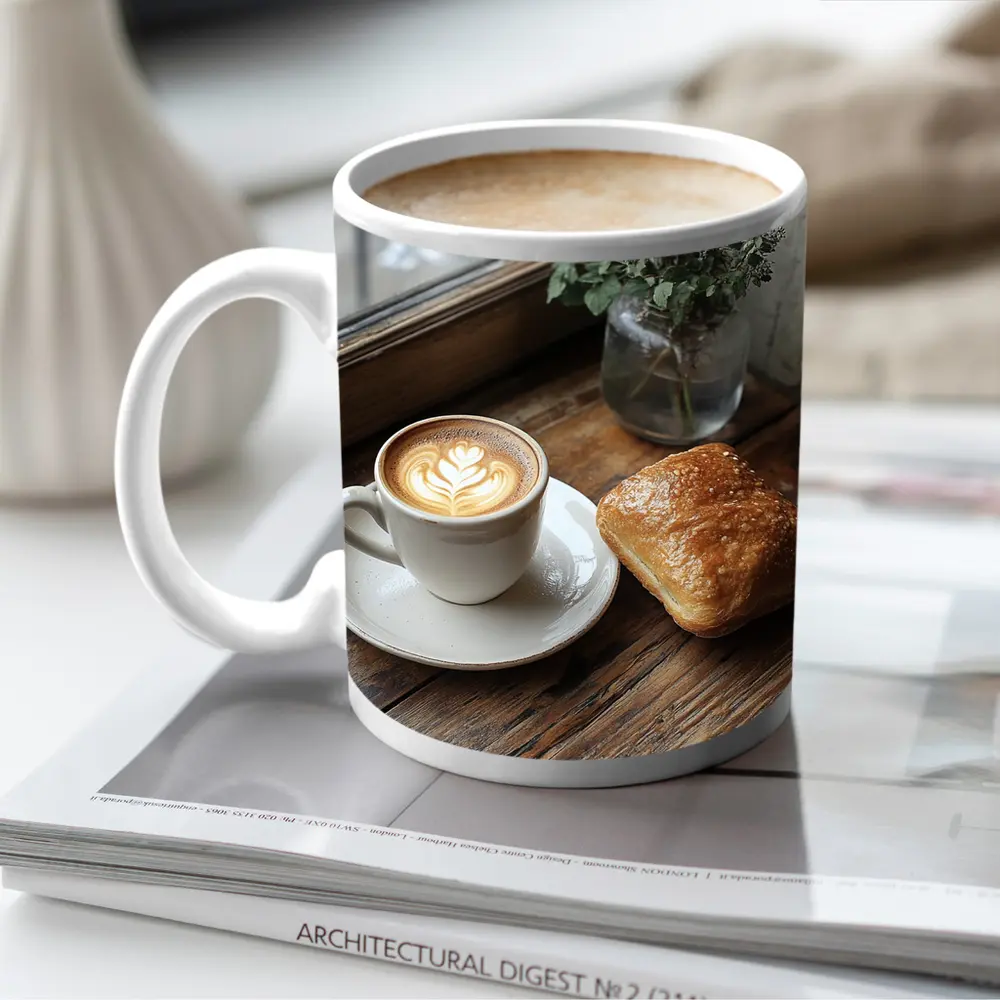 Latte Art Coffee Pastry Rustic Window – Mugs
