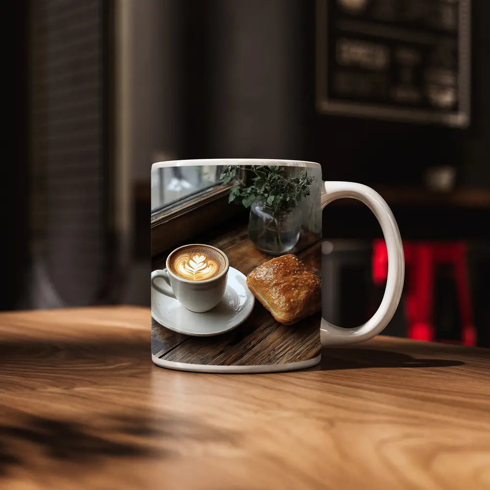 Latte Art Coffee Pastry Rustic Window – Mugs