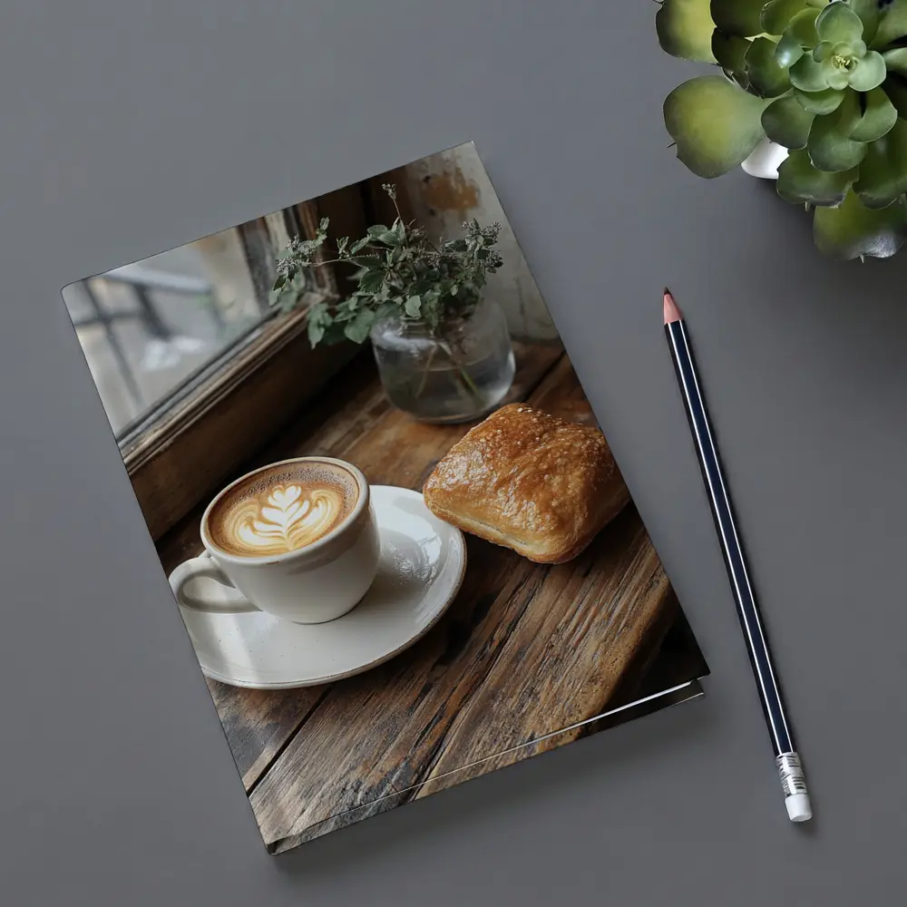 Latte Art Coffee Pastry Rustic Window – Notebooks