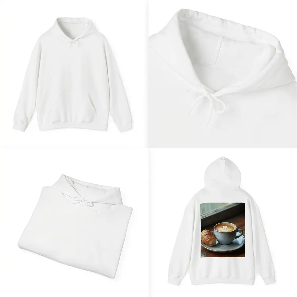 Latte Art Coffee Cup Croissant Window – Hoodies