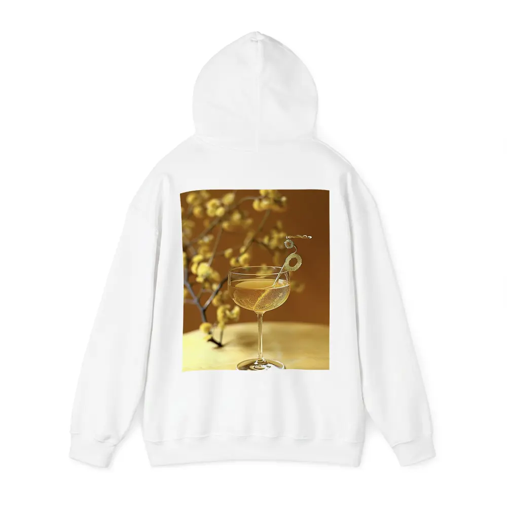 Champagne Coupe Glass Yellow Floral Background – Hoodies